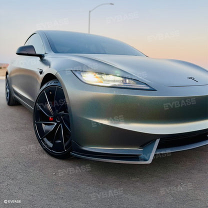 Tesla Model 3 Front Bumper Lip Spoiler V Style Splitter ABS Body Kit