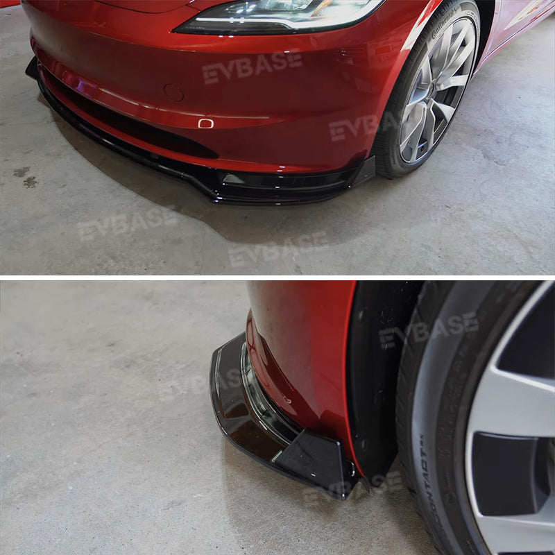 Tesla Model 3 Highland Front Bumper Lip ABS Splitter Front Apron Body Kits Spoiler Fascia 3-Stage