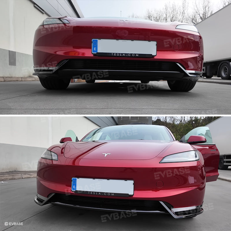 Tesla Model 3 Highland Front Bumper Lip Splitter Spoiler ABS Body Kit V Style