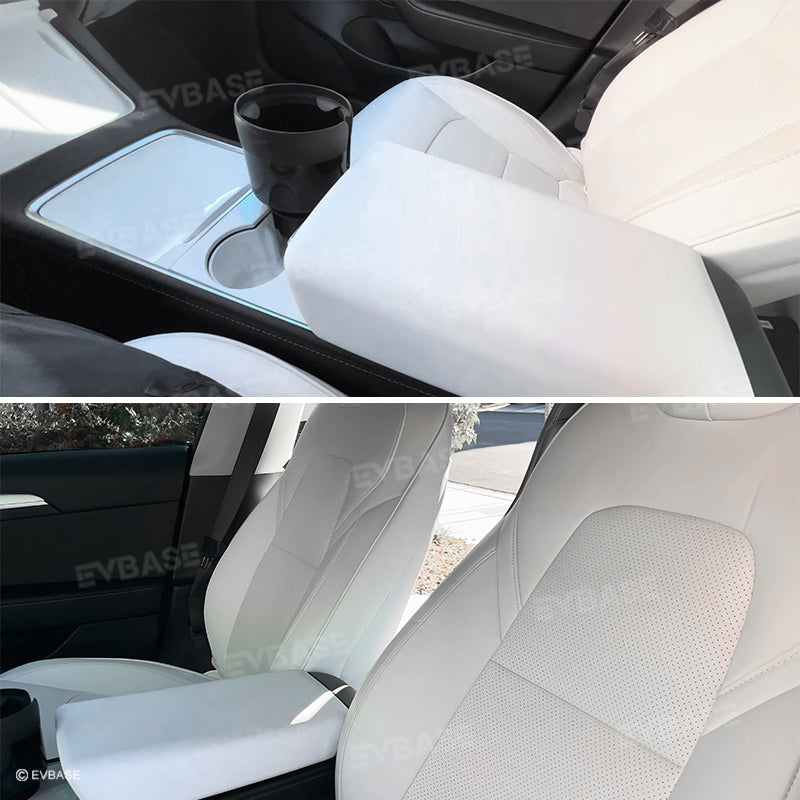 Tesla Model Y 3 All-White Interior Decoration Kit Center Console Dashboard Armrest Cover