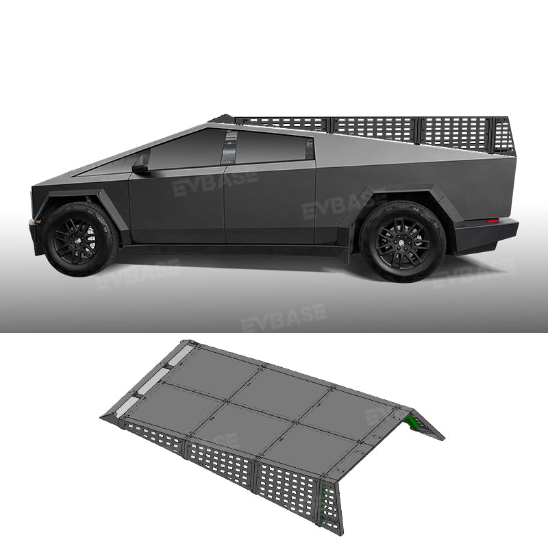 Tesla Cybertruck Roof Rack System Overland Bed Rack Aluminum Alloy Versatile Truck Cargo Carrier With Side Molle Panels