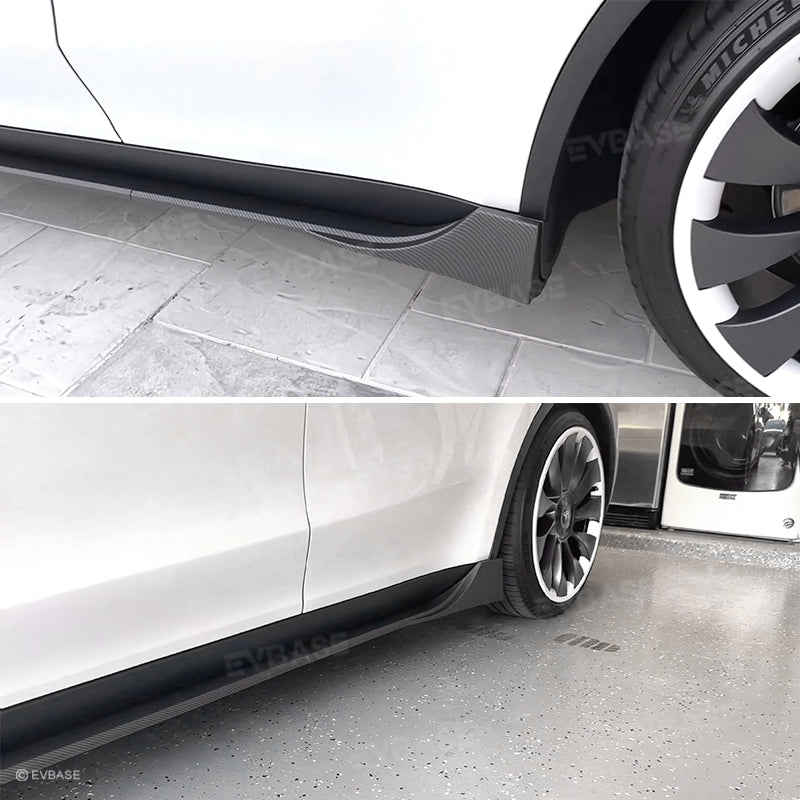 Tesla Model Y 3 Side Skirts Splitter Lip ABS Body Kit Extensions Diffuser Panel Pair F Style