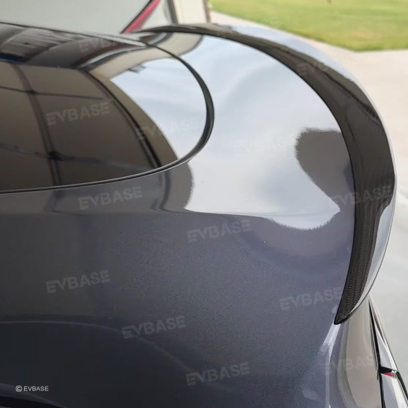 Tesla Model Y Spoiler Wing Dry Real Carbon Fiber OEM Style Inspired By Model 3 Performance Rear Splitter