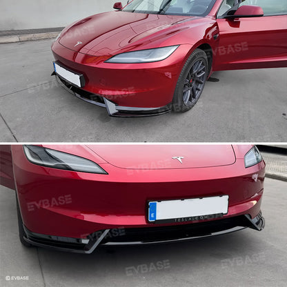 Tesla Model 3 Front Bumper Lip Spoiler V Style Splitter ABS Body Kit