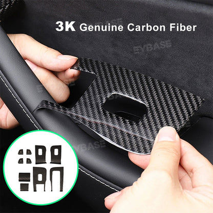 Tesla Model 3 Highland Window Lift Button Trim Switch Cover Real Carbon Fiber Door Armrest Panel Cover