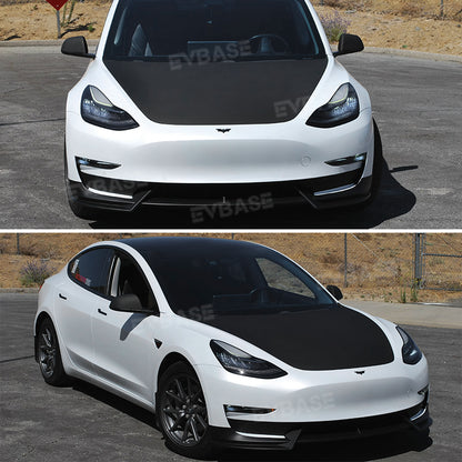 Tesla Model 3 Y Front Bumper Lip ABS Body Kit V Style Splitter Spoiler (Matte Black)