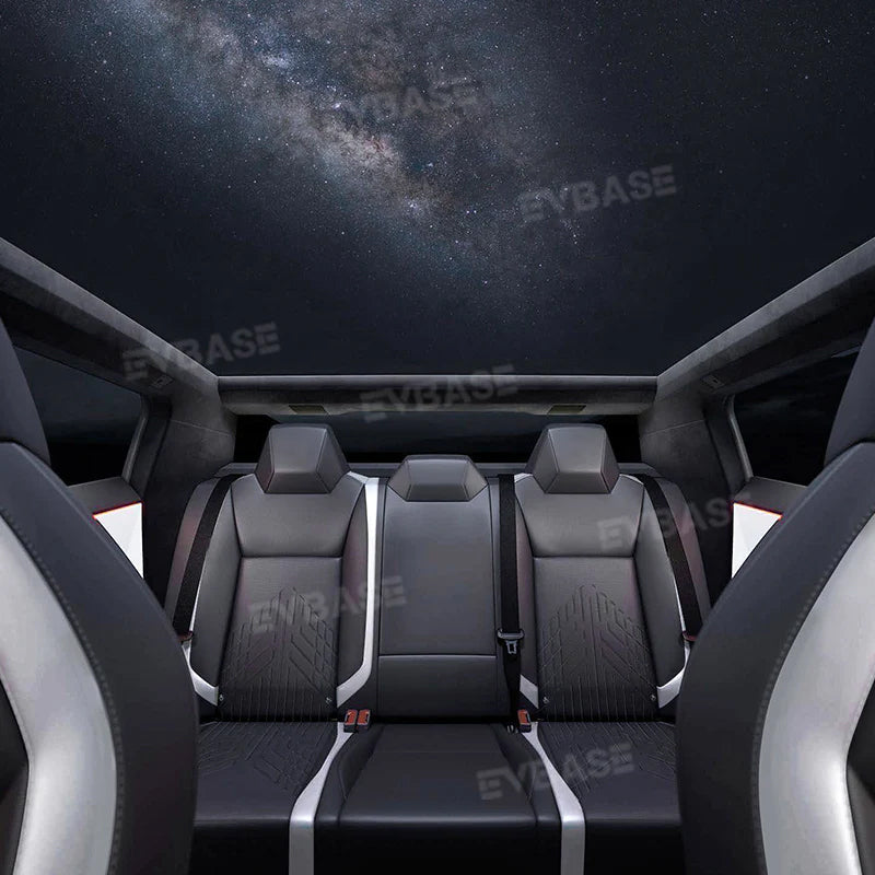 Tesla Cybertruck Custom Seat Covers NAPPA Leather Seat Protector All Set Gen 3.0 With Musk's Rocket Spirit