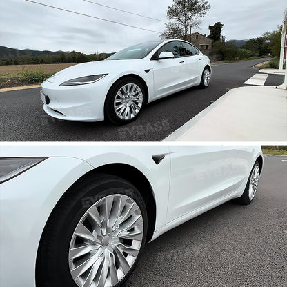 Tesla Model 3 Highland Wheel Covers 18 Inch Hubcaps Sport Wheel Caps Rim Covers 4PCS Nova Style Silver & Black