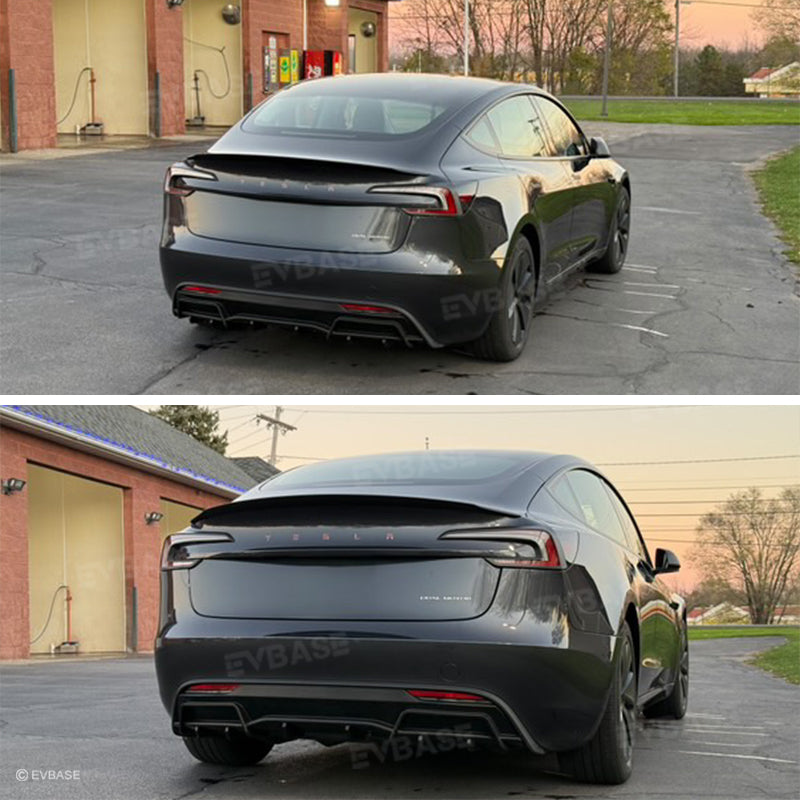 Tesla Model 3 Highland Rear Bumper Lip Wing Spoiler Diffuser ABS Sport Body Kit