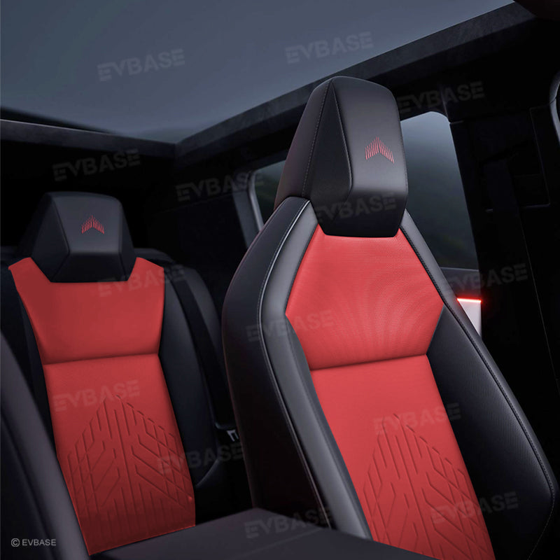 Tesla Cybertruck Red Seat Covers NAPPA Leather Custom Seat Protector All Set Gen 3.0