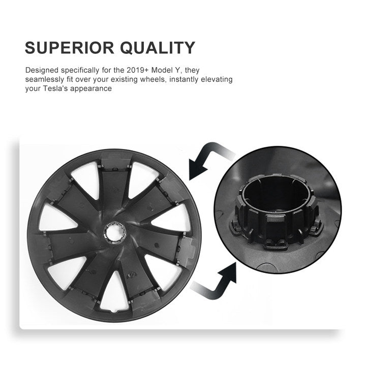 50%OFF - Tesla Model Y Wheel 19-Inch Hub Cap ABS Replacement Wheel Cover Set of 4 Matte Tesla Accessories