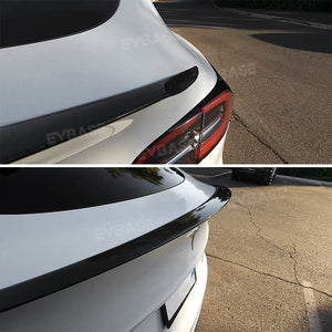 Tesla Model Y Spoiler Wing Dry Real Carbon Fiber OEM Style Inspired By Model 3 Performance Rear Splitter