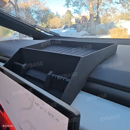 Tesla Cybertruck Storage Tray Behind Screen Center Console Organizer Dashboard Hidden Box EVBASE