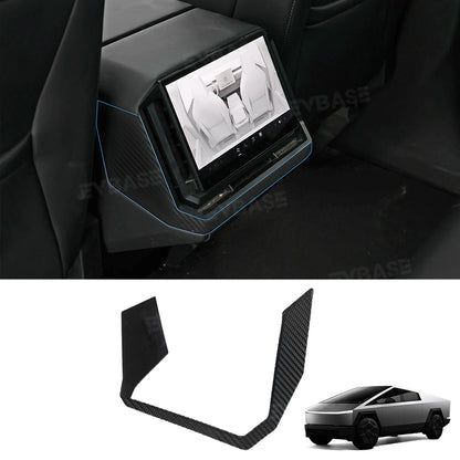 Tesla Cybertruck Rear Screen Overlay Real Carbon Fiber Display Frame Cover Backseat Air Vent Protection