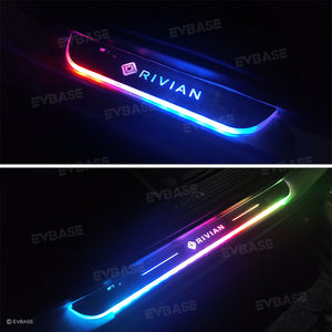 Rivian R1T R1S Illuminated Door Sill Covers  Protector LED Light Plates Trim Welcome Pedal EVBASE