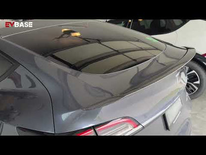 Tesla Model Y Spoiler Wing Dry Real Carbon Fiber OEM Style Inspired By Model 3 Performance Rear Splitter