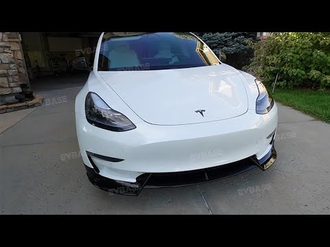 Tesla Model 3 Front Bumper Lip Spoiler V Style Splitter ABS Body Kit