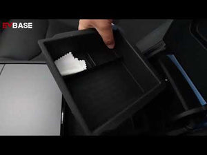 EVBASE Tesla Model 3 Highland Armrest Storage Tray Double Layer  Silicone Liner Center Console Organizer Box