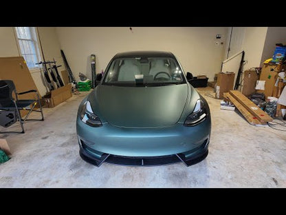 Tesla Model 3 Front Bumper Lip Spoiler V Style Splitter ABS Body Kit