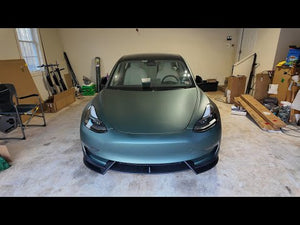 EVBASE Tesla Model Y Front Bumper Lip Fascia Front Lip Spoiler ABS Sport Body Kit Front Apron Model 3