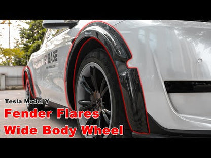 Tesla Model Y Fender Flares Wide Body Wheel Arches Extensions Edge Trim Protector With Radar Cutout