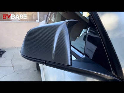 Tesla Model 3 Y Side Rearview Mirror Covers Real Carbon Fiber Cover Model 3 Y Exterior Accessories|EVBASE