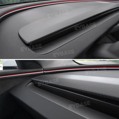 Model 3 Highland Real Carbon Fiber Dashboard Replacement Panel Tesla Interior Trim Cover EVBASE