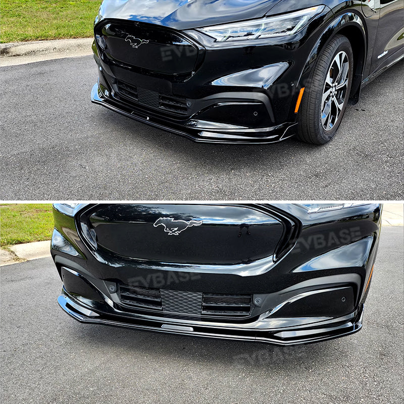 For 2021 2022 popular 2023 Ford Mustang Mach-E GT Matt Black Front Bumper Body Spoiler Lip