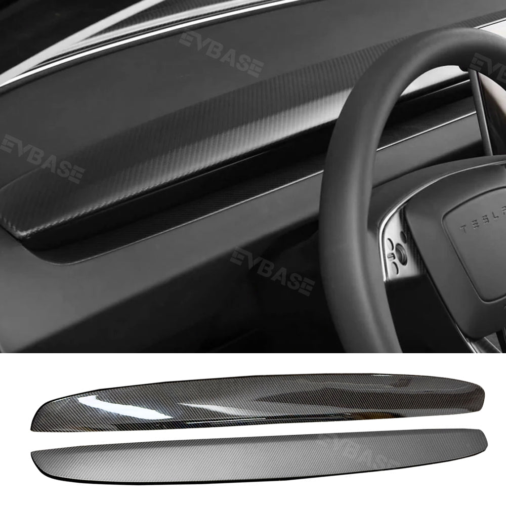 Model 3 Highland Real Carbon Fiber Dashboard Replacement Panel Tesla Interior Trim Cover EVBASE