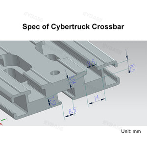 Tesla Cybertruck Roof Rack Off-Road Cross Bar Cargo Rack Rails EVBASE