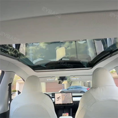 Tesla Model 3/Y Retractable Sunshade Glass Roof Sunshade with Roll Fabric Style|EVBASE