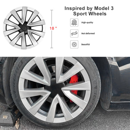 Tesla Model 3 Wheel Covers 18inch Model 3 Hub Caps Inspired by Model 3 Sport Wheels  2021-2023.10