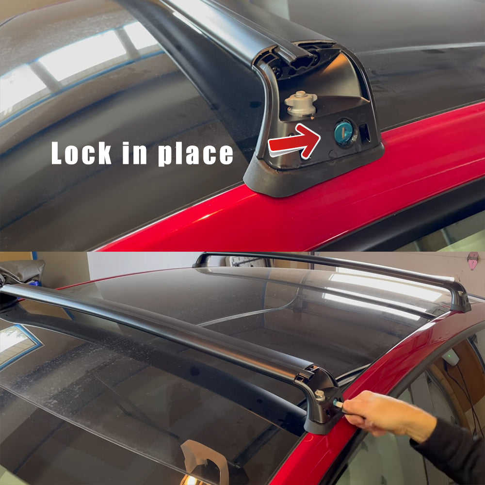 Tesla Model 3 Y Crossbar Roof Rack Lockable Cargo Carrier 2PCS