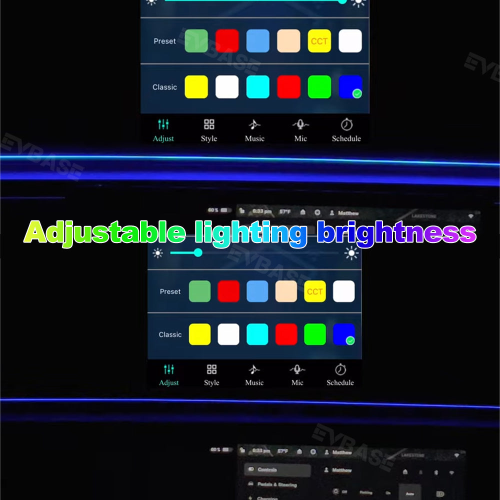 EVBASE Model 3 Y Dashboard Streamer Ambient Light