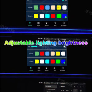 EVBASE Interior Car Neon Lights Dashboard Streamer Ambient Light For Model 3 Y