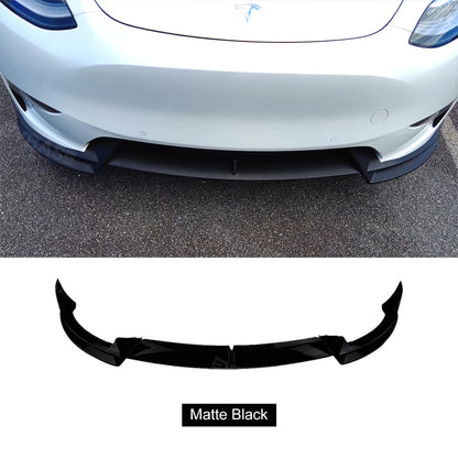 EVBASE Tesla Model Y Front Bumper Lip Fascia Front Lip Spoiler ABS Sport Body Kit Front Apron Model 3