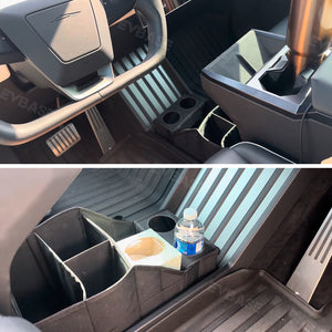 Tesla Cybertruck Storage Bag Oxford Cloth Lower Center Console Organizer With Compartments Cup Holder