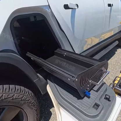 Rivian R1T Gear Tunnel Slide Tray Cargo Slide Out Shelf Drawer For Off-Road/Overland Adventures