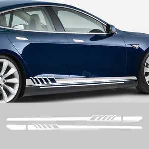 EVBASE Side Skirt Decals DIY Stickers Body Side Racing Stripe Stickers For Tesla Model 3/Y/S