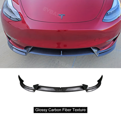 EVBASE Tesla Model Y Front Bumper Lip Fascia Front Lip Spoiler ABS Sport Body Kit Front Apron Model 3