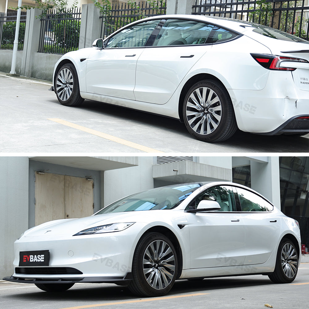 Tesla Model 3 Highland Wheel Covers 18 Inch Hubcaps Sport Wheel Caps Rim Covers 4PCS Nova Style Silver & Black