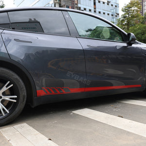 EVBASE Side Skirt Decals DIY Stickers Body Side Racing Stripe Stickers For Tesla Model 3/Y/S