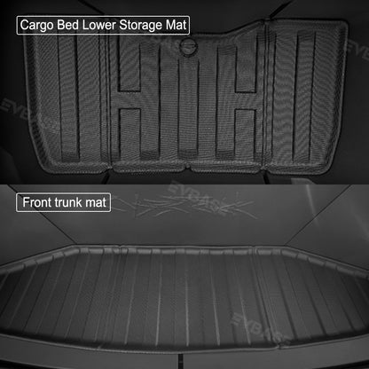 Tesla Cybertruck Frunk Truck Bed Mat Cargo Liner All Weather Rugged Liner Cargo Cover Mat