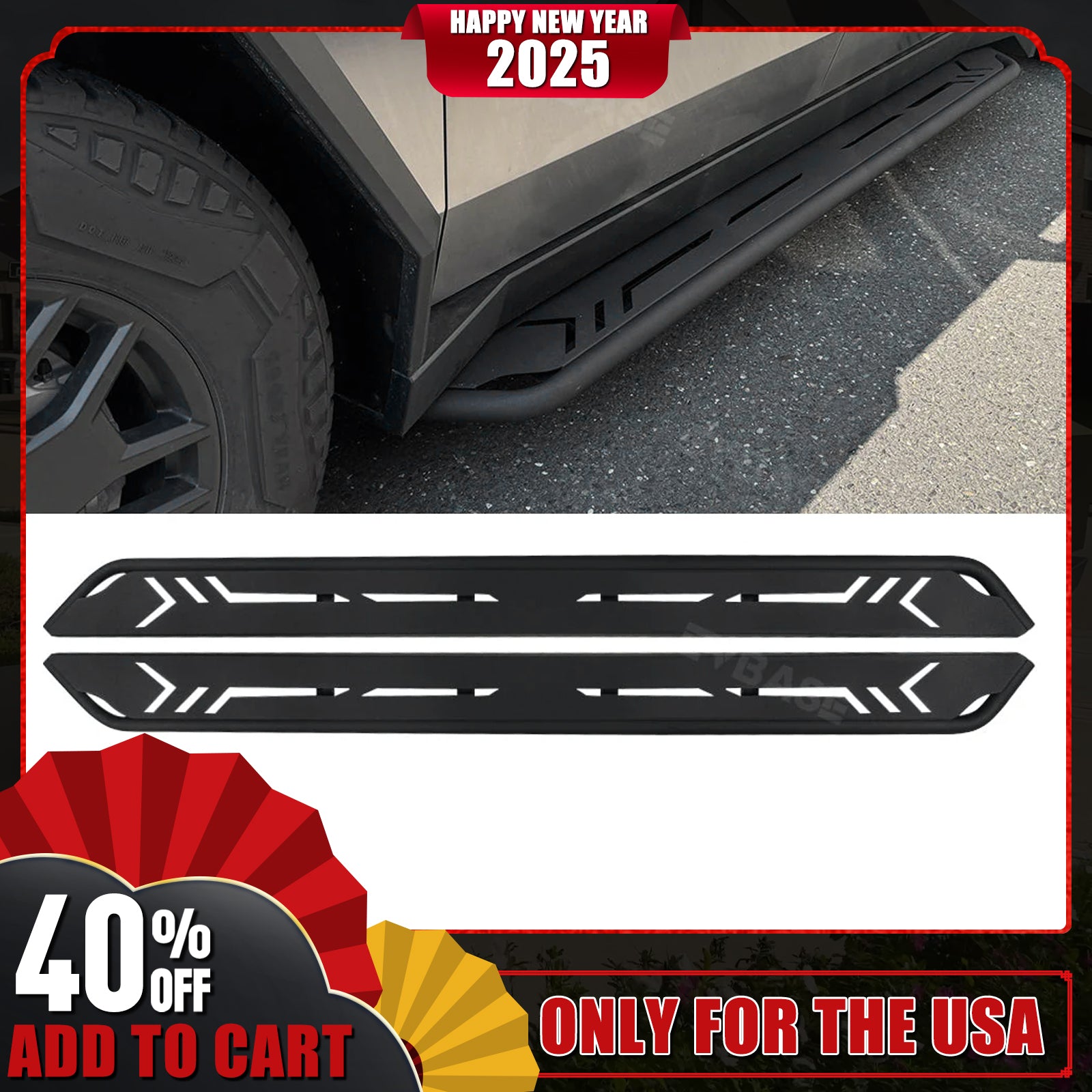 40%OFF - Tesla Cybertruck Running Boards Side Steps Cybertruck Exterior Accessories EVBASE