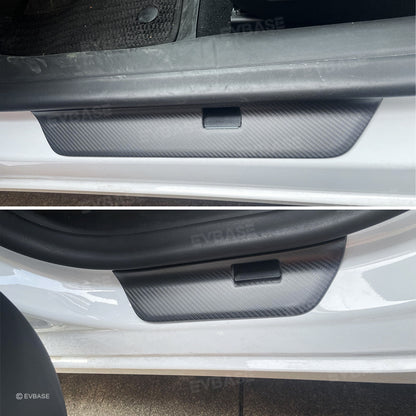 Tesla Model 3 Highland Door Sill Protector Real Carbon Fiber Scuff Plates Cover Protection