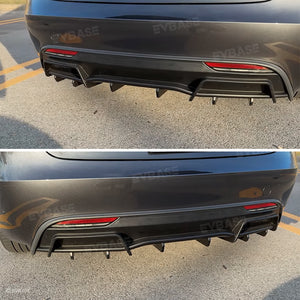 Tesla Model Y/3 Rear Bumper Lip Wing Spoiler Diffuser ABS Sport Body Kit