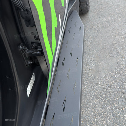 EVBASE Tesla Cybertruck Running Boards Side Steps Nerf Bars Upgrade With Cybertruck Triangle Logo