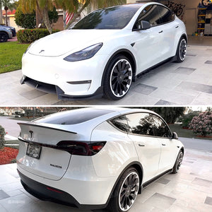 Tesla Model Y 3 Side Skirts Splitter Lip ABS Body Kit Extensions Diffuser Panel Pair F Style