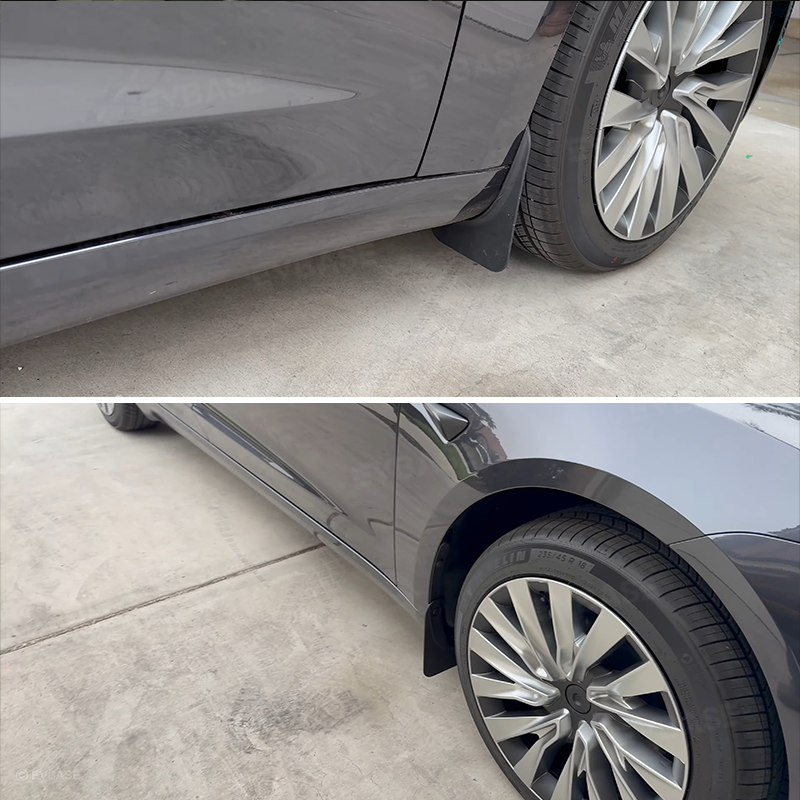 Tesla Model 3 Highland Mud Flaps No Drill Mudguards OEM Style Splash Guards All Weather Protection 4PCS