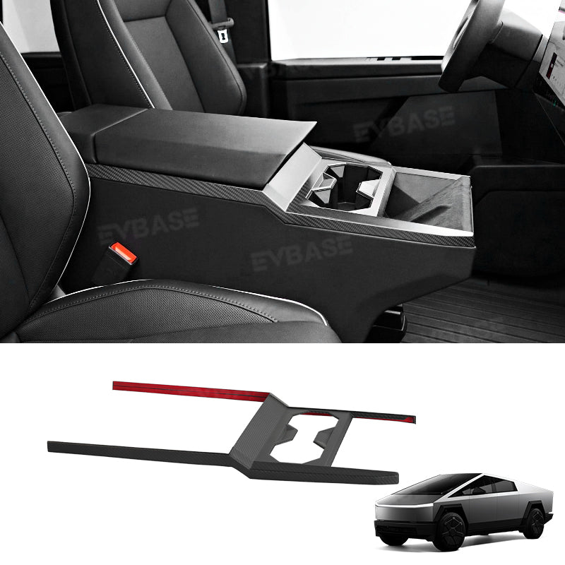 Tesla Cybertruck Real Carbon Fiber Interior Upgrade Kit Center Console Overlay Protection Trim